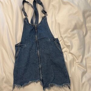 ZARA Denim Distressed Overalls